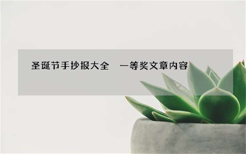 圣诞节手抄报大全 一等奖文章内容